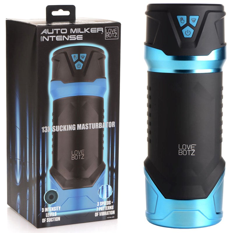 XR Brands LoveBotz Auto Milker Intense 13X Sucking Male Masturbator USB Rechargeable - - Masturbators and Strokers