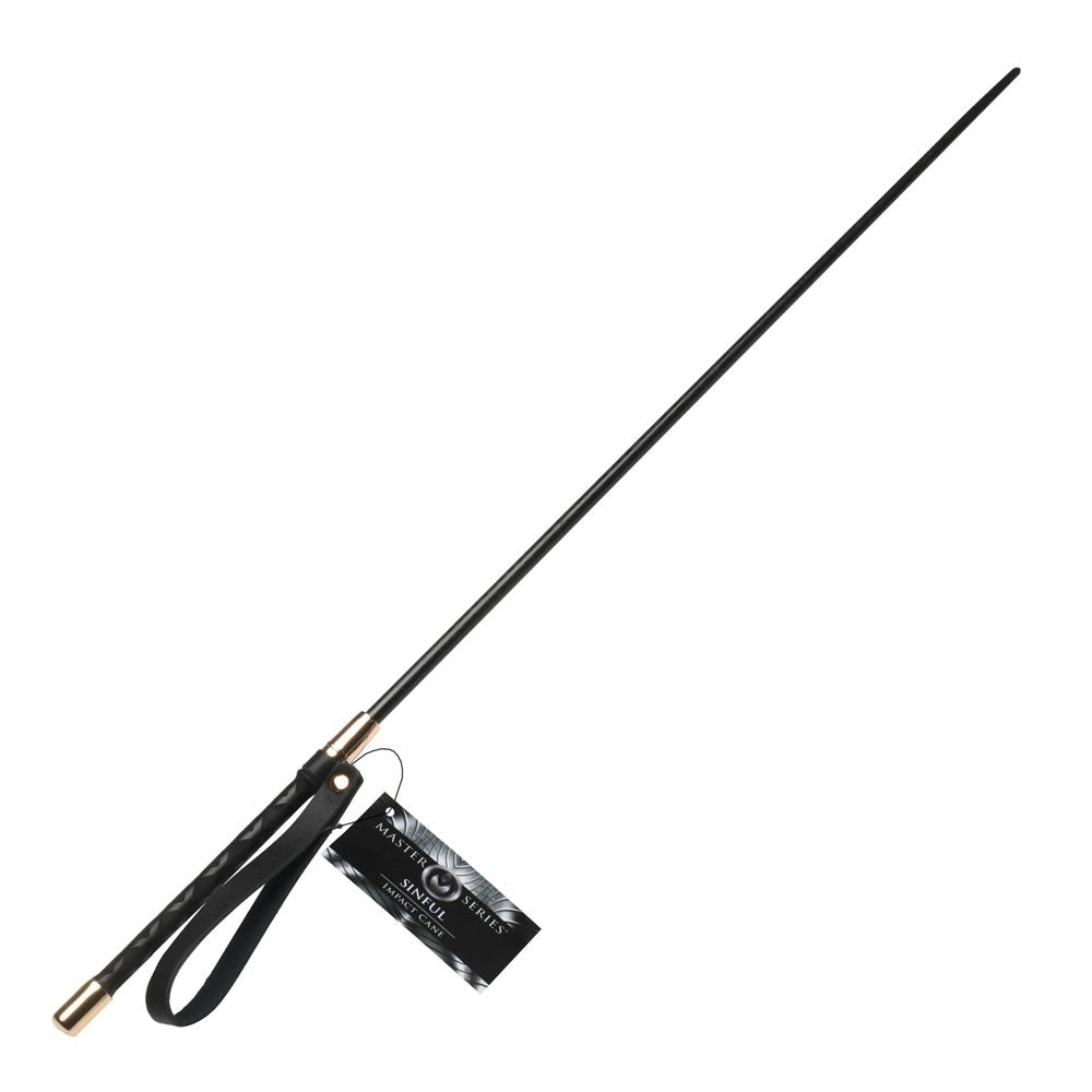XR Brands Master Series Sinful Impact Plastic Cane Whip Black 61cm Premium - - Whips And Crops