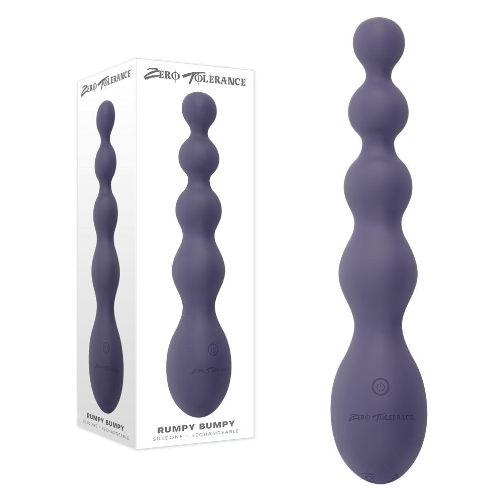 Evolved Zero Tolerance Rumpy Bumpy Vibrating Anal Bead Purple USB Rechargeable - - Anal Beads and Balls