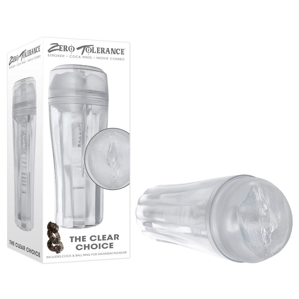 Evolved Zero Tolerance THE CLEAR CHOICE Clear Vagina Stroker Transparent - - Masturbators and Strokers