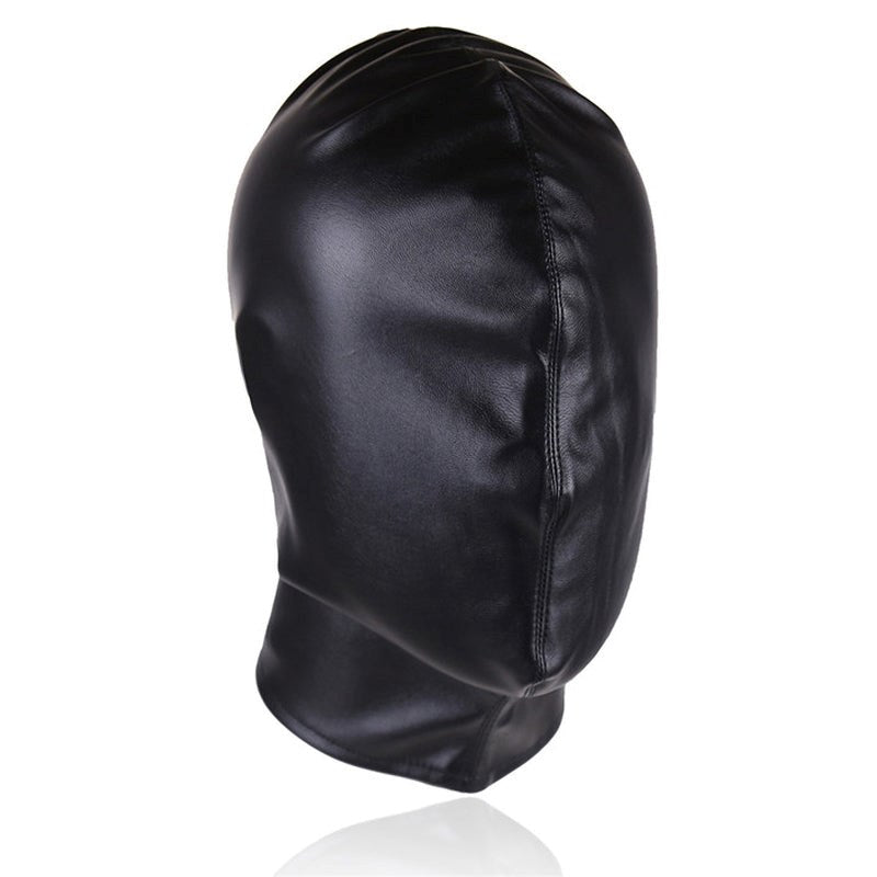 BDStyle Faux Leather One Size Frenulum Full Hood for Sensory Deprivation - Bondage Hoods