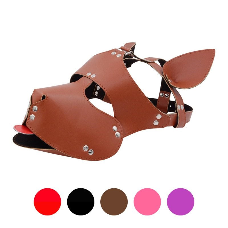BDStyle Mad Pup BDSM Play Hood Premium Faux Leather Pet Play Hood - Bondage Hoods