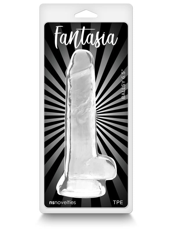 NS Novelties Fantasia Ballsy 6.5 Inch Dildo Clear with Flexible Design - - Realistic Dildos