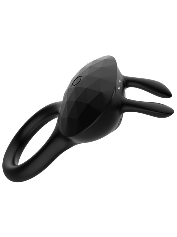 Evolved Playful Diamonds The Duke Rechargeable Cock Ring with Rabbit Tickler - - Rabbit Vibrators