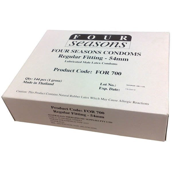 Four Seasons Regular Condoms Bulk Box of 144 Premium Protection Value Pack - - Condoms