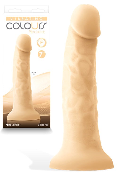 NS Novelties Colours Pleasures Realistic Silicone Dildo Flesh 17.8cm Premium Satin - - Realistic Dildos