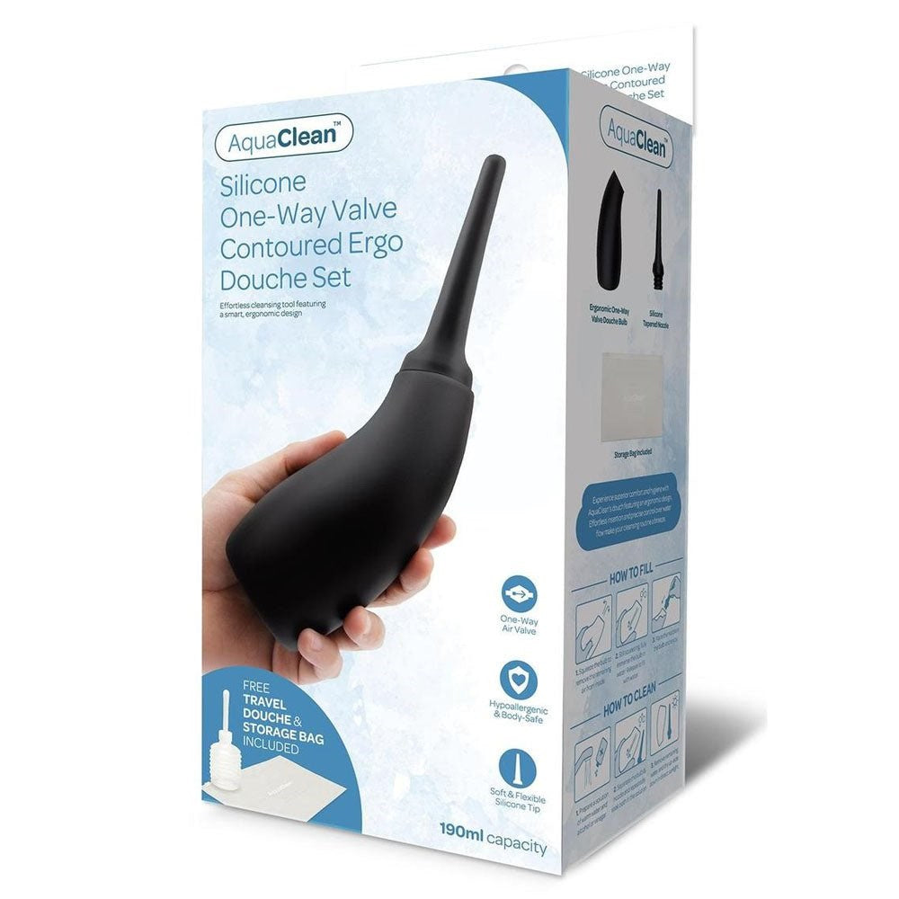 Xgen Products AquaClean Silicone 1 Way Valve Contoured Ergo Anal Douche Set - - Enemas and Douches