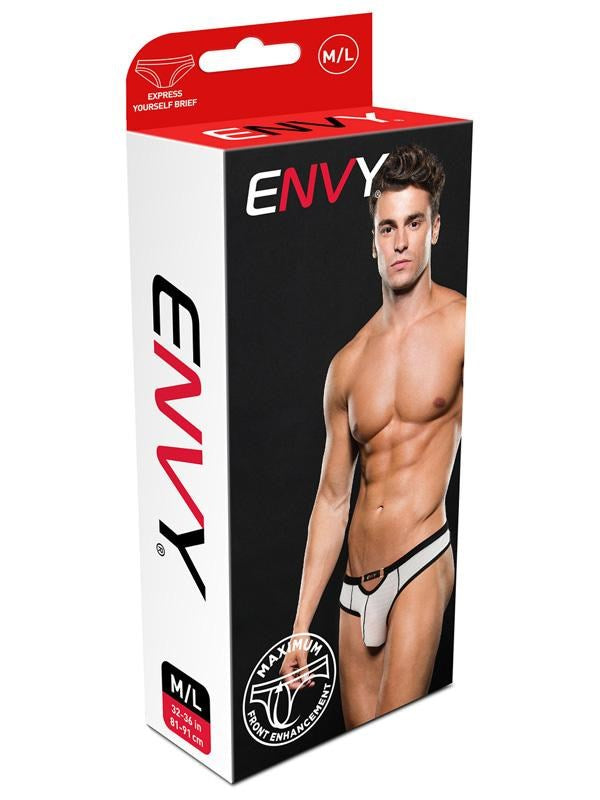 Envy Menswear Express Yourself Brief White Premium Comfort Underwear - - Mens Briefs And Boxers