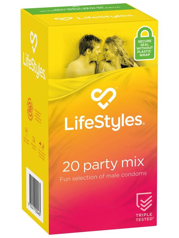 LifeStyles Healthcare Party Mix 20pk Condoms - - Condoms