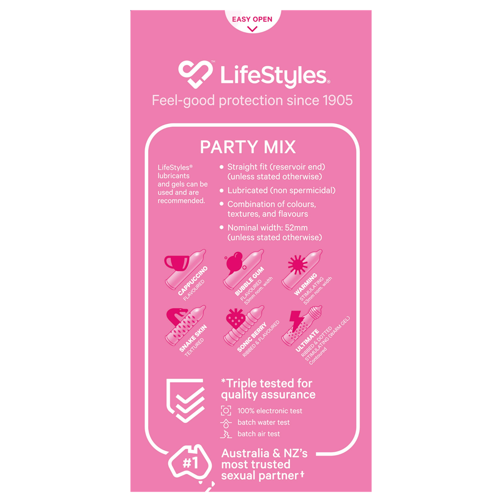 LifeStyles Healthcare Party Mix 20pk Condoms - - Condoms
