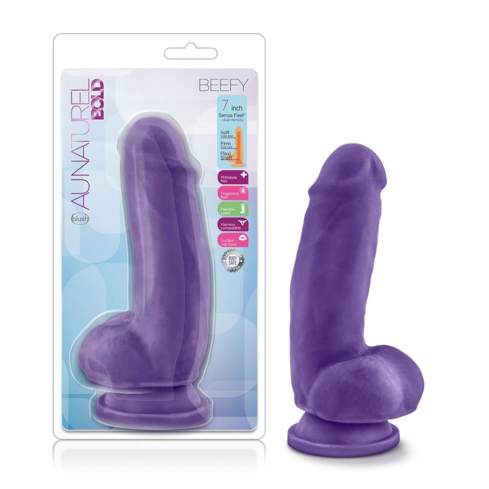 Blush Novelties Au Naturel Bold Beefy 7 inch Realistic Dildo Dual Density - - Realistic Dildos