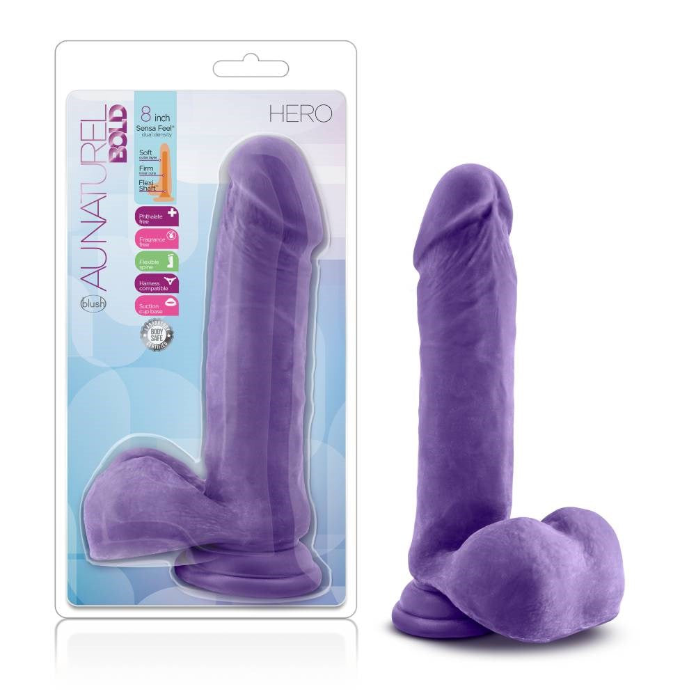 Blush Novelties Au Naturel Bold Hero 8 inch Realistic Dildo with Suction Cup - - Realistic Dildos