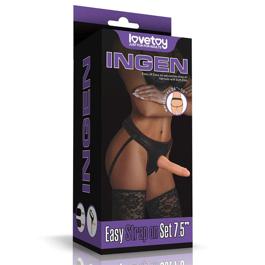Lovetoy Ingen Easy Strap-On Dildo Set Flesh 19cm - - Strap On Sextoys