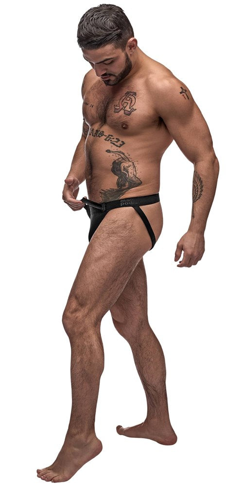 Male Power Grip and Rip Off Mens Jock Black with Breakaway Design - - His Fetish
