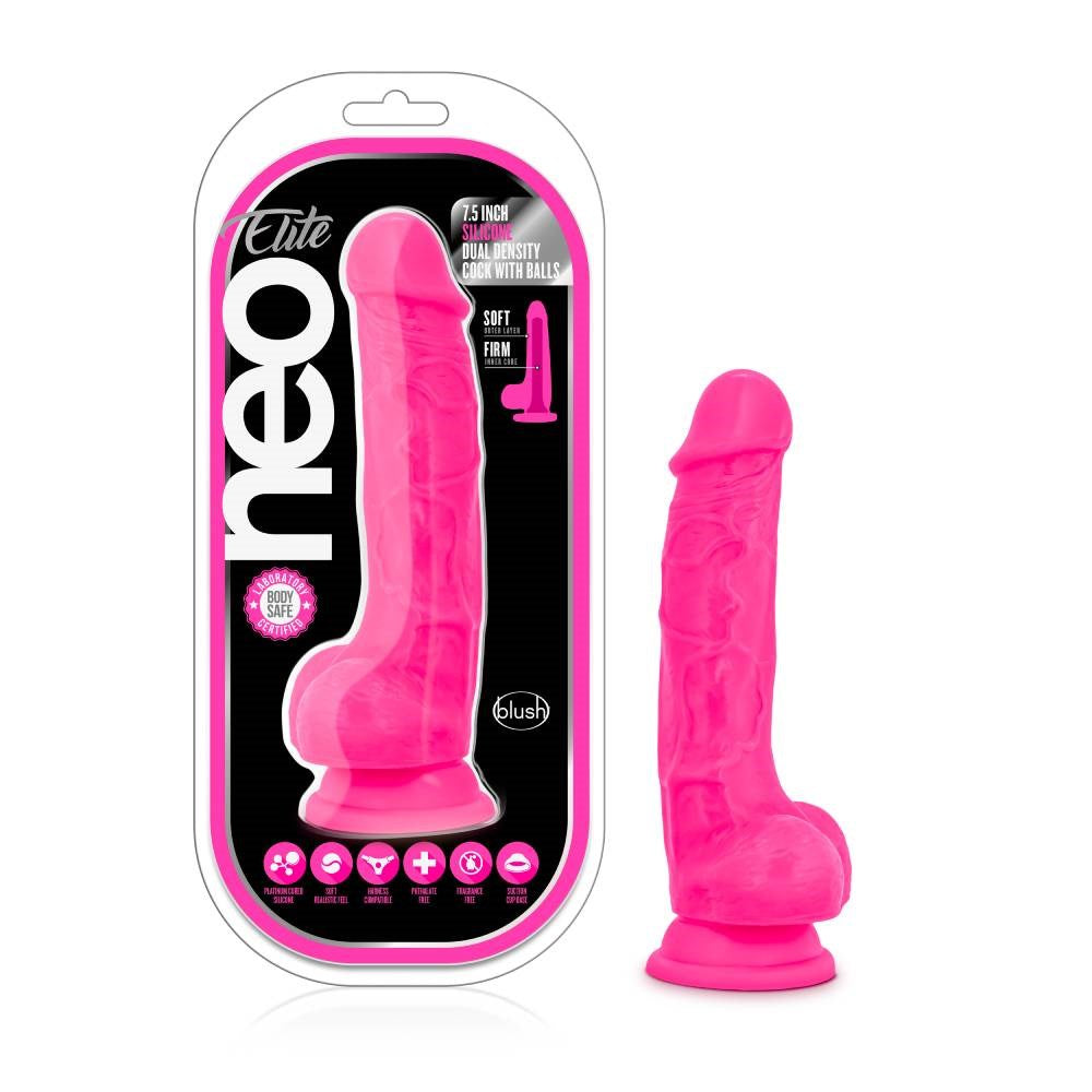 Blush Novelties Neo Elite 7.5 inch Silicone Dual Density Realistic Cock - - Realistic Dildos