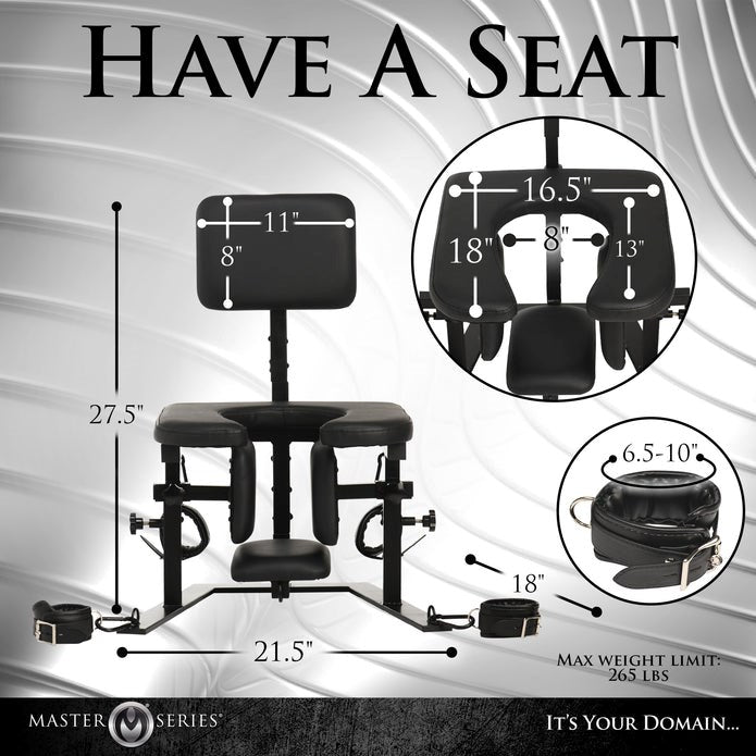 XR Brands Master Series Pleasure Throne Oral Sex Chair with Adjustable Position - - Sex Furniture