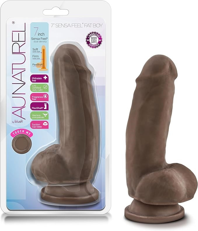 Blush Novelties Au Naturel Sensa Feel Fat Boy Realistic Dong Beige 7 Inch Dildo - - Realistic Dildos