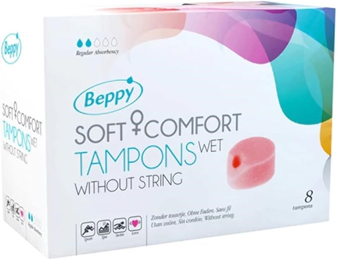 Beppy Soft & Comfort Wet Sponge 8 Piece Menstrual Sponge with Lactagel - - Condoms