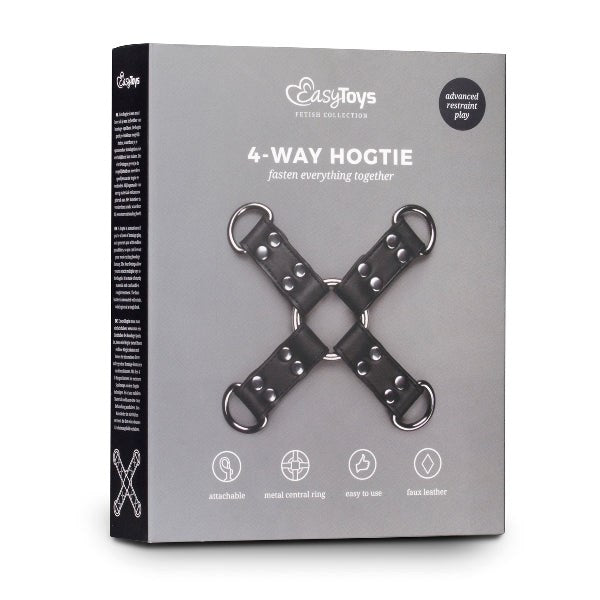 Fetish Collection Easy Toys BDSM Play Hogtie Black Multi Point Restraint Hub - - Cuffs And Restraints