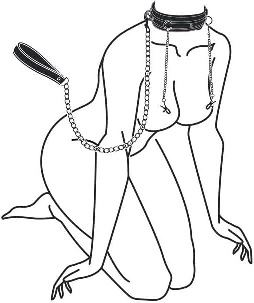 Fetish Collection Easy Toys Bondage Collar With Nipple Chains Premium Control - - Collars and Leads