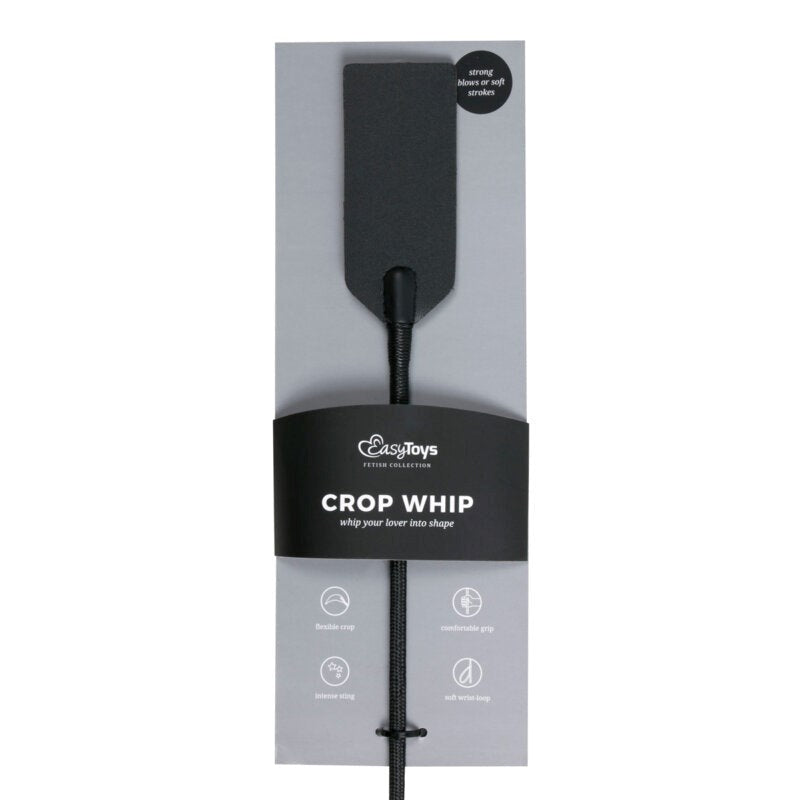 Fetish Collection Easy Toys Rectangle BDSM Crop Whip Black Premium Impact - - Whips And Crops