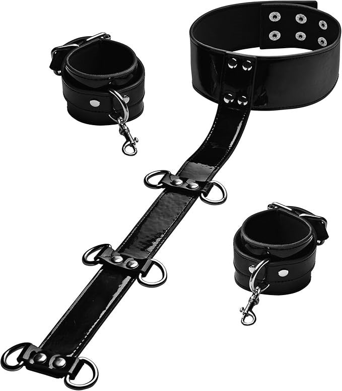 XR Brands Frisky Bound Around Neck to Wrist Restraints Adjustable BDSM - - Cuffs And Restraints
