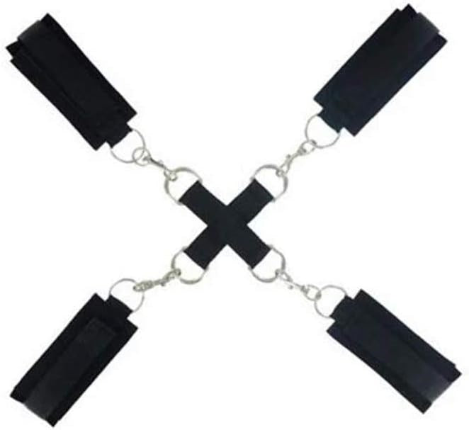XR Brands Frisky Stay Put Cross BDSM Play Tie Restraints with Hub Design - - Cuffs And Restraints