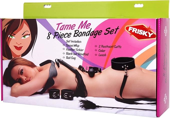 XR Brands Frisky Tame Me Beginner Bondage Set 8 Piece Complete Kit - - Bondage Kits