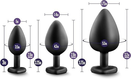 California Exotics Luxe Bling Anal Plugs Training Kit Black Rainbow Gems - - Butt Plugs