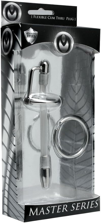 XR Brands Master Series Inertia Flexible Cum Thru Penis Plug Medical Grade - - Penis Plugs