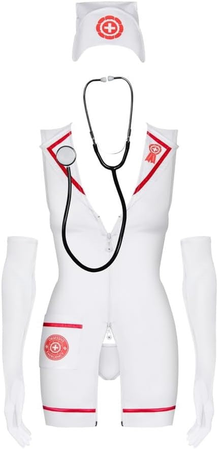 Obsessive Emergency Womens Dress And Stethoscope Complete Role Play Set - - Fancy Dress Ups