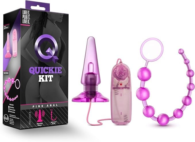 Blush Novelties Quickie Kit Vibrating Anal Plug Pink Dual Stimulation - - Butt Plugs
