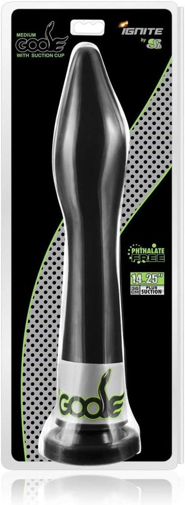 SI Novelties Goose Medium Anal Dildo With Suction Cup Black Medical Grade - - Anal Dildos
