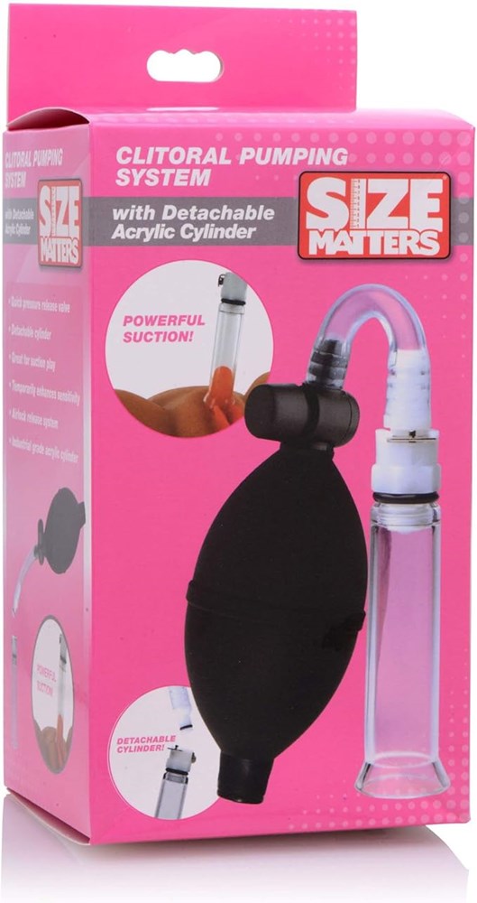 XR Brands Size Matters Clitoral Pumping System with Quick Release Valve - - Pussy And Clit Toys