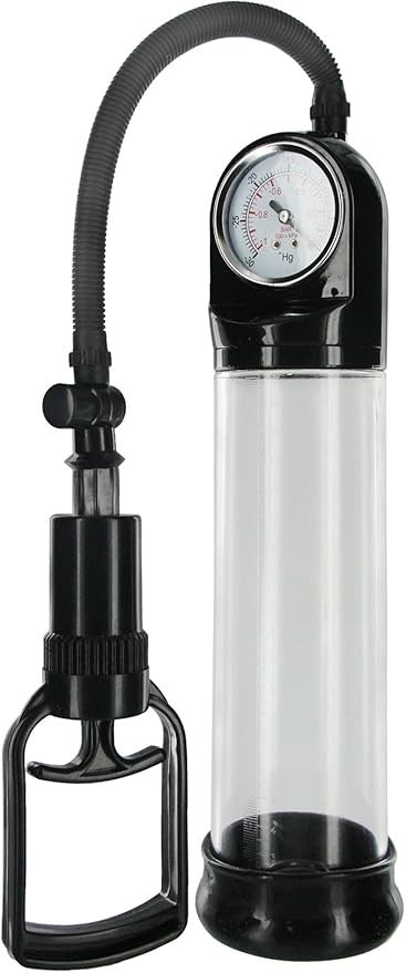 XR Brands Size Matters Deluxe Trigger Mens Penis Pump with Pressure Gauge - - Penis Pumps And Stretchers