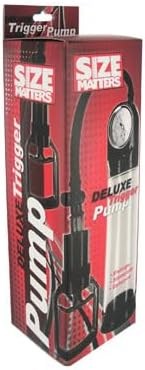 XR Brands Size Matters Deluxe Trigger Mens Penis Pump with Pressure Gauge - - Penis Pumps And Stretchers