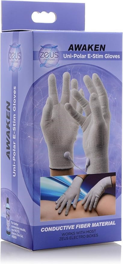 XR Brands Zeus Awaken Electro Stimulation Gloves with Conductive Elements - - Electro Sex