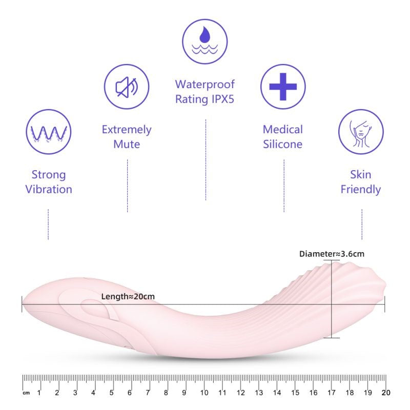 Drywell Flexible Bending Silicone G Spot Vibrator with Dual Action - - G-Spot Vibrators
