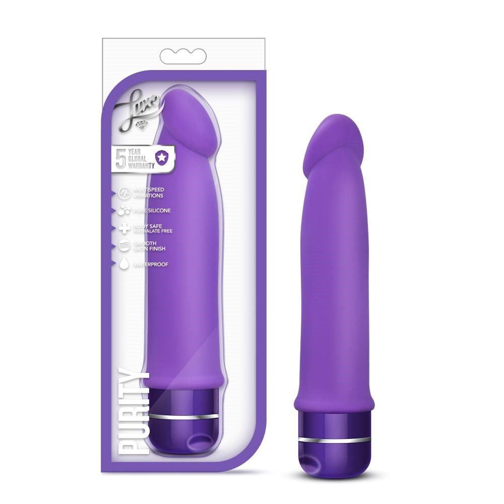 California Exotics Luxe Purity Multi Speed Vibrating Dildo Premium Silicone - - Vibrating Dildos