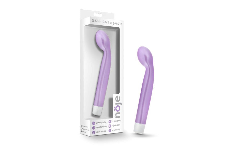 Noje G Slim Rechargeable Clitoral Vibrator with 10 Vibration Patterns - - G-Spot Vibrators