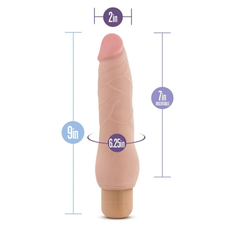 Blush Novelties Au Naturel Fabien Vibrating Dildo with Dual Density - - Vibrating Dildos