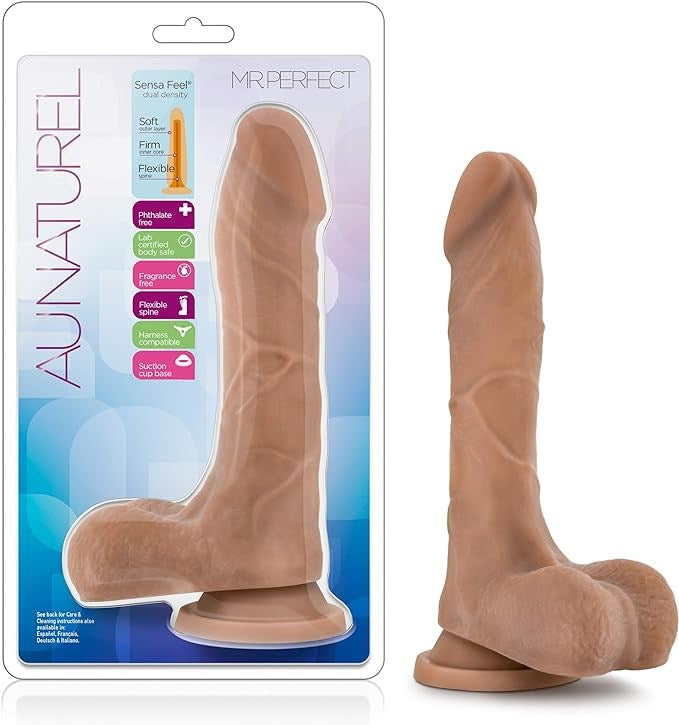 Blush Novelties Au Naturel Mr Perfect Realistic Cock Dual Density - - Realistic Dildos