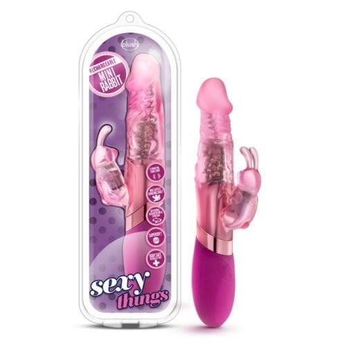 Blush Novelties Sexy Things Rechargeable Mini Rabbit Vibrator Pink with Triple Point Stimulation - - Rabbit Vibrators