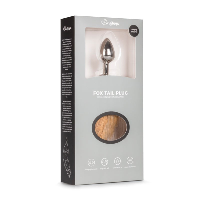 Fetish Collection Fox Tail No 2 Silver Butt Plug Premium Aluminum Tail - - Butt Plugs