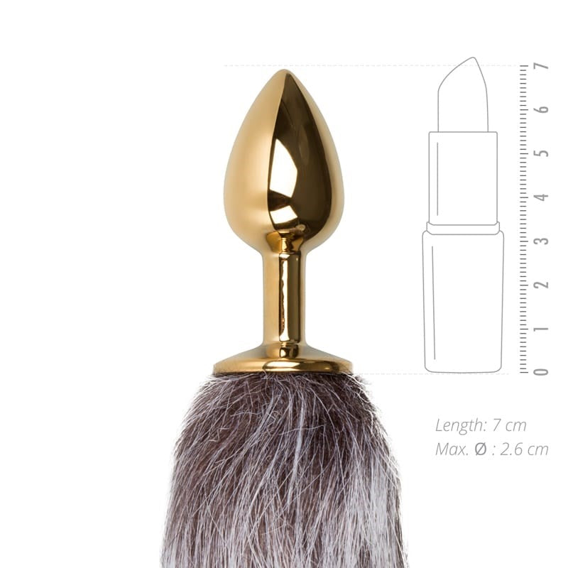 Fetish Collection Fox Tail No 5 Gold Anal Plug with Temperature Play - - Butt Plugs