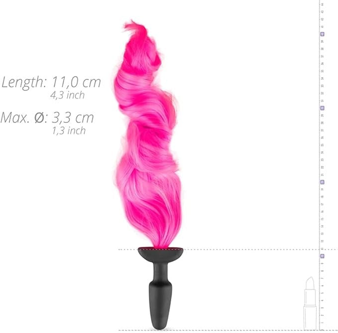 Fetish Collection Silicone Butt Plug With Tail Pink Premium Anal Stimulation - - Butt Plugs