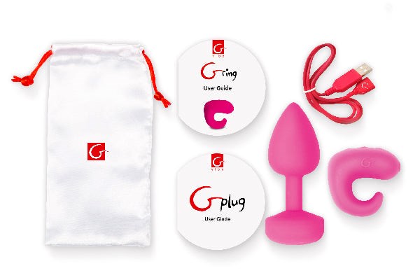 Gvibe Gkit Rechargeable Anal Plug Sunny Raspberry Dual Device Set - - Butt Plugs