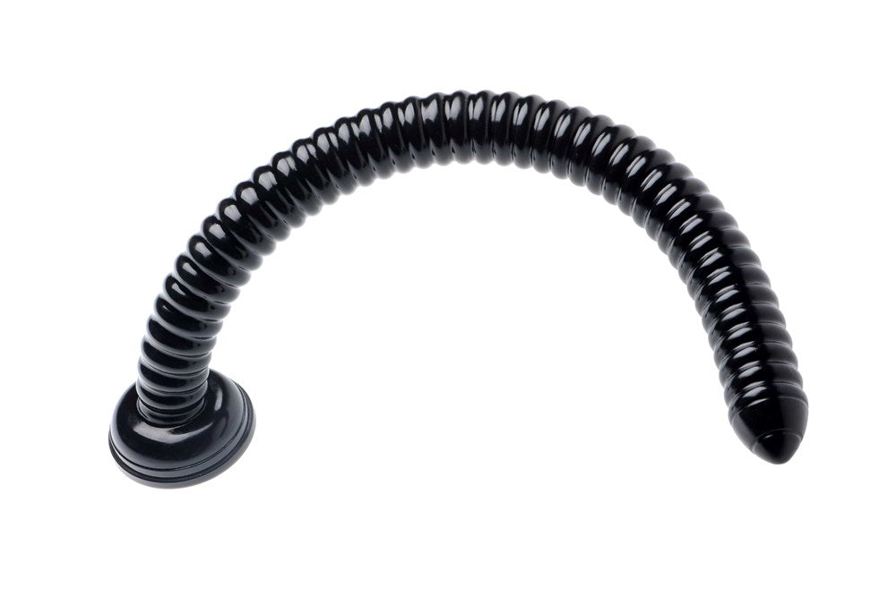 XR Brands Hosed Ribbed Hose Suction Cup Anal Dildo 19 Inch Deep Penetration - - Anal Dildos