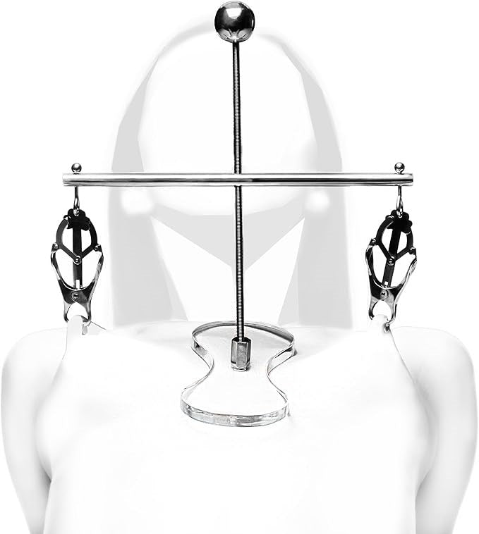 XR Brands Master Series The Tower of Pain Nipple Clamps Adjustable Tower - - Nipple and Clit Clamps