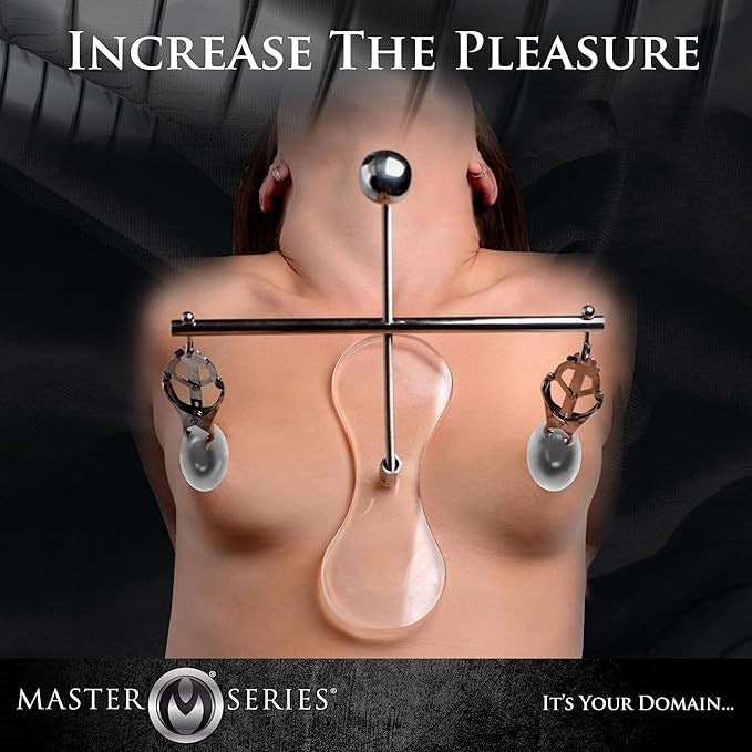 XR Brands Master Series The Tower of Pain Nipple Clamps Adjustable Tower - - Nipple and Clit Clamps